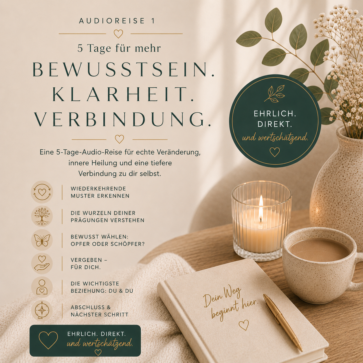 Audio Reise 1  „Zurück zu dir - 5 Schritte zu innerer Klarheit"